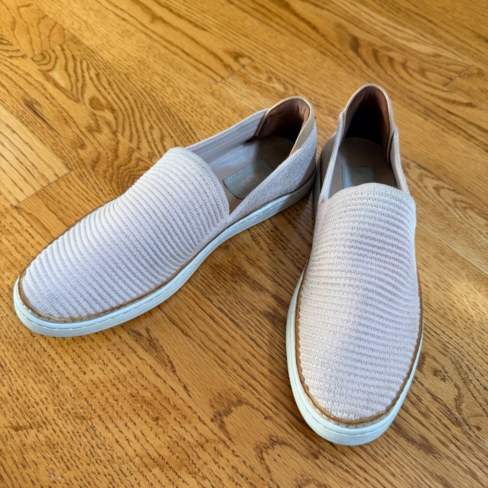 UGG Sammy Metallic Knit Slip On Sneakers Seashell Pink 1113450 Womens 7.5